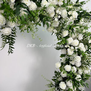 โรงงาน DKB ซุปเปอร์โรแมนติกดอกไม้ประดิษฐ์สีขาวรูปหัวใจโค้ง - Product Image 2