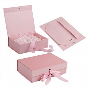 Boîte cadeau en carton rigide rose faite à la main personnalisable, doublure en éponge, gaufrage, estampage à chaud |   Emballage de luxe pour bougies de beauté - Product Image 4