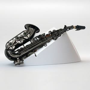 Petit instrument à <span class=keywords><strong>vent</strong></span> de saxophone alto à cor incurvé en clé plate D Qualité professionnelle Produit authentique Finition nickel noir - Product Image 1