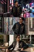Blouson Bomber Matelassé Brodé pour Homme, Col Montant, Style Universitaire Streetwear, Manteau de Baseball, Marque Privée, Logo Personnalisé, OEM ODM, Vente en Gros