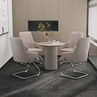 Chaise de salle à manger moderne en acier avec revêtement en cuir PU et siège pivotant durable pour la maison, le bureau et les salles à manger