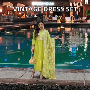 Belle Vintage Imprimé Miroir Travail Casual Party Suit Entièrement Cousu Prêt-à-Porter Robe Pantalon Dupatta Indien Pakistanais - Product Image 2