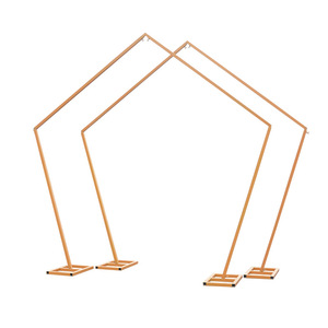 Arco de boda de hierro forjado con diseño geométrico pentagonal para decoración de escenarios de boda, venta al por mayor para fabricantes - Product Image 5