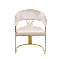 Ensemble de chaises de salle à manger de luxe pour hôtel moderne pour meubles Chaise de salle à manger pour restaurant en métal acier inoxydable velours gris tissu touffeté