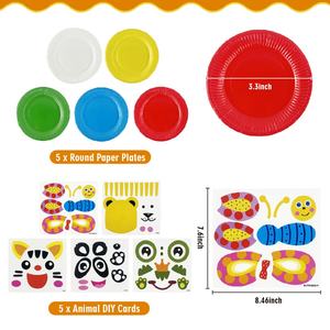 2025 diseños surtidos de animales Zoo Animal <span class=keywords><strong>pasta</strong></span> hecha a mano Diy juguetes platos de papel Kit de arte para guardería niños artes y manualidades Kit - Product Image 1