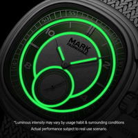 Montre à quartz de luxe pour homme Mark Fairwhale, cadran bicolore en forme de coussin, bracelet en acier inoxydable milanais, montre-bracelet FW-5085