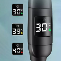 Pommeau de douche à main en plastique ABS noir, 5 fonctions, turbo-alimenté, avec affichage numérique de la température, design moderne, haute performance