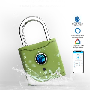 แผงโลหะผสมสังกะสี IP65 กันน้ำ กุญแจอัจฉริยะระบบสแกนลายนิ้วมือ Tuya Smart Padlock - Product Image 1