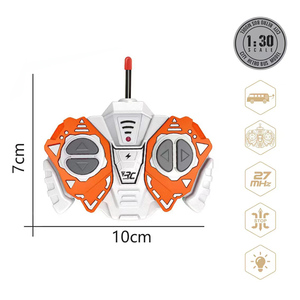 Modèle de bus rétro à l'échelle 1:30, <span class=keywords><strong>RC</strong></span>, 4 canaux, 27 MHz, portée de 10-15 m, orange, jouet classique, cadeau de collection - Product Image 3