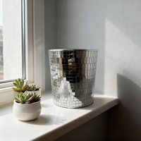 Vase en verre mosaïque, ornement de bureau, décoration de Noël, pot à fleurs disco, seau de rangement, seau à glace, bac, style européen