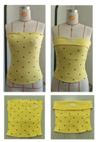 Nouvel ensemble 3 pièces tendance à pois pour femme : haut tube pliable, short et bandeau – Tenue décontractée respirante, personnalisable en petite série