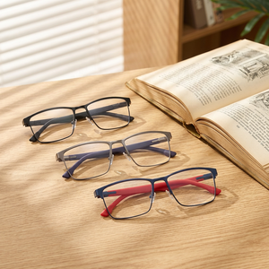 Monture de lunettes optiques carrées unisexe en métal, style jeune et populaire 2024, pour affaires, élégante et abordable - Product Image 1