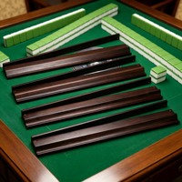 Plateau de Mahjong portable en bois avec support magnétique à poussoir pour joueur de Mahjong américain