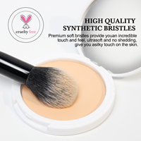 2 pinceaux de maquillage synthétiques doux de luxe personnalisés à double embout avec manche noir pour fond de teint, vente en gros, pour femmes, format voyage