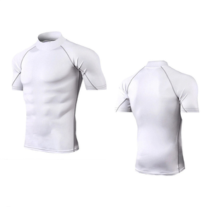 Men Crew Neck Printed <b>Compression</b> Shirt <b>Short</b> Sleeve Quick Dry Summer Workout Tee Breathable Training Base Layer Custom Logo - Product Image 4
