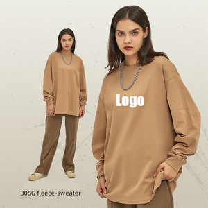 T-shirt à manches longues coupe ample 305 GSM de qualité supérieure, style streetwear automne-hiver 2026, marque en pur coton, style européen et américain - Product Image 1
