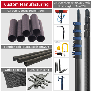 Tubo <span class=keywords><strong>de</strong></span> Extensión <span class=keywords><strong>de</strong></span> Fibra <span class=keywords><strong>de</strong></span> Carbono 3K Personalizado OEM, Poste Telescópico Multiusos 100% Fibra <span class=keywords><strong>de</strong></span> Carbono con Bloqueo <span class=keywords><strong>de</strong></span> Abrazadera o Bloqueo Giratorio - Product Image 6