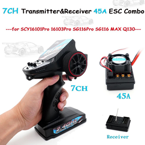 RC 7CH 2.4GHz Transmitter & <span class=keywords><strong>Receiver</strong></span> 45A ESC Combo Set 3S Lipo Pin cho RC xe scy16101pro 16103pro sg116pro sg116 Max Q130 - Product Image 2