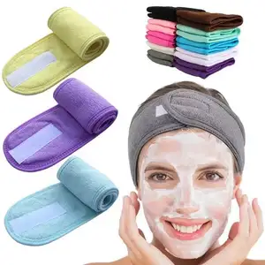 Wholesale Custom Spa Headband Salon Microfiber Terry Custom Embroidery Logo Facial Headband