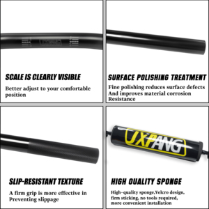 Guidon <span class=keywords><strong>de</strong></span> moto tout-terrain 7/8 " 22 mm <span class=keywords><strong>en</strong></span> aluminium 6063-T6, compatible avec les guidons <span class=keywords><strong>de</strong></span> Pit Bike, avec coussin <span class=keywords><strong>en</strong></span> <span class=keywords><strong>mousse</strong></span> pour Motocross, Pit Bike, ATV, Quad, Mini Bike - Product Image 2