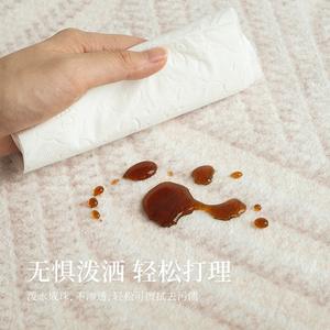 Tapis géométrique moderne rectangulaire en fibre de polyester, imperméable et résistant aux taches, pour salon, canapé, table basse, chevet - Product Image 3