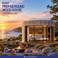 Modules de couchage ronds modulaires de luxe en acier et bois, de style européen tropical, pour chambres d'hôtel en bord de mer, avec conception respirante