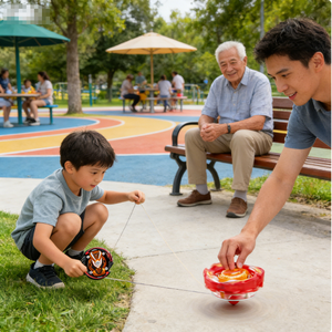 Juego de Trompos Giratorios para Niños, Material ABS, Mini Trompo con Sonido, Lanzador de Doble Cuerda, en Caja, Juguete para Niños - Product Image 6