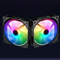 Ventilateur de boîtier d'ordinateur de bureau RGB 12 cm avec interface 6 broches OEM AntarcChill, éclairage interne adapté au ventilateur de refroidissement du processeur.
