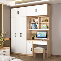 Armoires de chambre à coucher modernes et populaires pour enfants en bois à deux portes avec coiffeuse