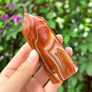 Vente en gros de pointes de quartz cornaline rayé naturel, tour de cristal d'agate rayée rouge pour la guérison et la décoration - Product Image 4