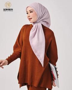 حجاب فوال قطني فاخر مطبوع حسب الطلب وحجاب ماليزي تودونغ باوال وشاح إسلامي - Product Image 1