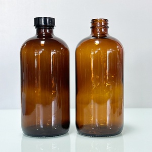 Botellas de Vidrio Ámbar Vacías Personalizadas de 250 ml y 500 ml para Bebidas, Jugos de Frutas, Kombucha, Té, 8 oz y 16 oz, Estilo Boston Round - Product Image 2