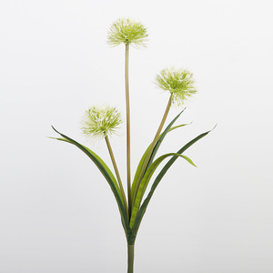 QIHAO <b>Artificial</b> Onion <b>Flower</b> 3 Heads <b>White</b> Green Plastic High Simulation Wedding Home Decor Outdoor Props - Product Image 4