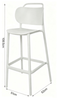 Chaise de bar moderne de luxe en plastique PP, écologique, durable, légère, idéale pour les restaurants, les bars à domicile, les bureaux et les salles à manger