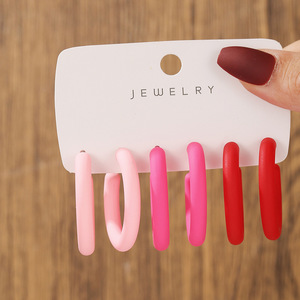 Pendientes de aro en forma de C, colores acrílicos tipo caramelo, diseño geométrico para mujer, joyería de moda - Product Image 3