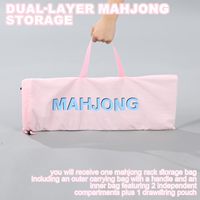Sac de rangement de luxe en velours double face pour Mahjong américain, pliable, portable, grande capacité, avec poches à cordon de serrage
