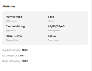 Wholesale Fully Refined Paraffin <b>Wax</b> Solid-Candle-Making Material with <b>Melting</b> Points 48/50/58/60 Food Grade Available - Product Image 6
