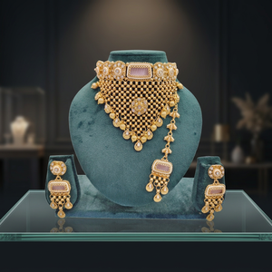 Wholesale High Quality New Vintage Copper Gold Plated <b>Crystal</b> Certified Women's Wedding Jewelry <b>Set</b> Long Mala Necklace Earrings - Product Image 3