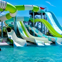 Tobogán Acuático de Fibra de Vidrio Resistente, con Certificación EN1176 y CE, de Grado Comercial, para Piscinas Interiores y Exteriores, Parques Infantiles
