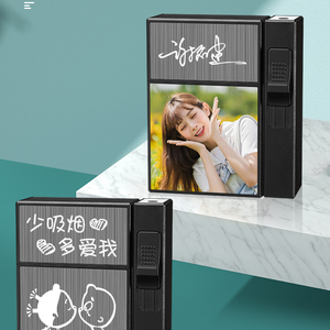 Debang thuốc Lá Trường hợp với thuốc lá nhẹ hơn trường hợp có thể giữ 20 thuốc lá với Windproof nhẹ hơn bơm lại butan - Product Image 6