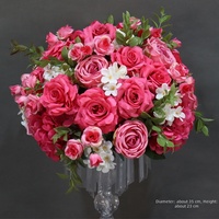 Bouquet de roses artificielles, arrangement floral réaliste en plastique, fait main, décoration romantique pour mariage