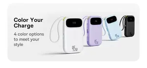 Banque d'alimentation <span class=keywords><strong>Baseus</strong></span> 45W 20000mAh avec câble USB-C et IP rétractable intégré 10000mAh pour iPhone 17 16 15 Samsung S25 Xiaomi Poco - Product Image 5