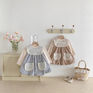 Robe longue en coton doux <span class=keywords><strong>au</strong></span> <span class=keywords><strong>crochet</strong></span> <span class=keywords><strong>pour</strong></span> petite fille, style princesse, nouvelle collection automne 2025, vêtement une pièce de style coréen <span class=keywords><strong>pour</strong></span> bébé - Product Image 2