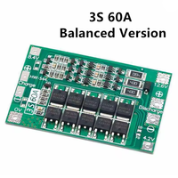 Carte de protection de chargeur de batterie Li-ion 3S 4S 40A 60A 18650 BMS pour moteur de perceuse 11.1V 12.6V/14.8V 16.8V Amélioration/Équilibrage 3S 4S