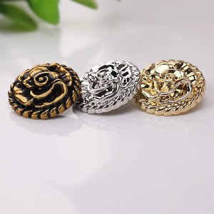 Boutons métalliques fantaisie 3D en laiton doré et argenté, en forme de fleurs, gaufrés, avec capuchon diamanté, pour vêtements, 14MM 20MM 25MM - Product Image 1