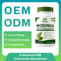 Capsules de poudre de feuilles de Moringa Pure Formule, Antioxydant Naturel, Complément Nutritionnel Végétal, Usine GMP, OEM ODM, Vente en Gros