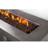 Table de foyer au gaz moderne de 60 pouces, 70000 BTU, alimentée au propane, finition thermolaquée, certifiée ETL pour la décoration extérieure du jardin