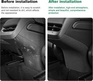 Protector Decorativo para el Reposapiés Trasero del Coche, Estilo Alcantara Italiano, para Tesla Model 3 Y 2017-2023 - Product Image 4