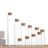 Bouteilles en verre avec bouchons en bois, flacons en verre de différentes tailles, bouteilles à vœux, pots en verre avec couvercles en liège pour le stockage alimentaire en cuisine