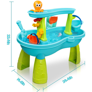 Juego de 18 Piezas de Juguetes para Mesa de <span class=keywords><strong>Arena</strong></span> <span class=keywords><strong>y</strong></span> <span class=keywords><strong>Agua</strong></span> para Niños Pequeños, Mesa de Actividades de Verano, Mesa de Juego para Playa al Aire Libre para Niños - Product Image 4